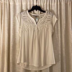 Daniel Rainn crochet cotten blen knot top